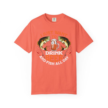 Fishing Enthusiast T-Shirt, I Just Want to Beer Tee, Gifts for Fishermen, Beer Lover's Apparel, Outdoor Adventure Shirt, Funny Fishing