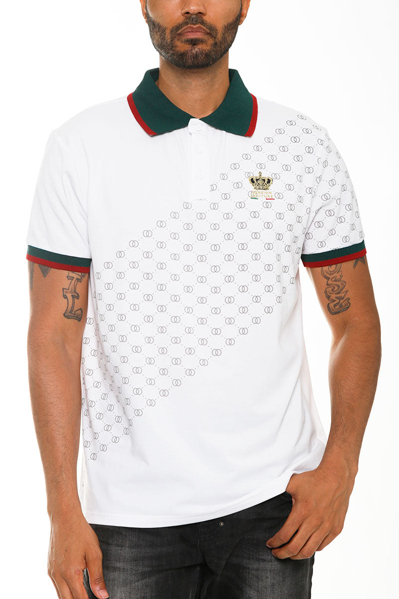 Italian Print Collared Polo Shirt - Toddcraft