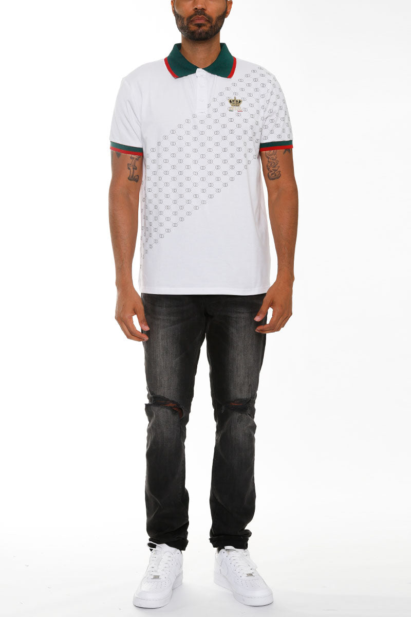 Italian Print Collared Polo Shirt - Toddcraft