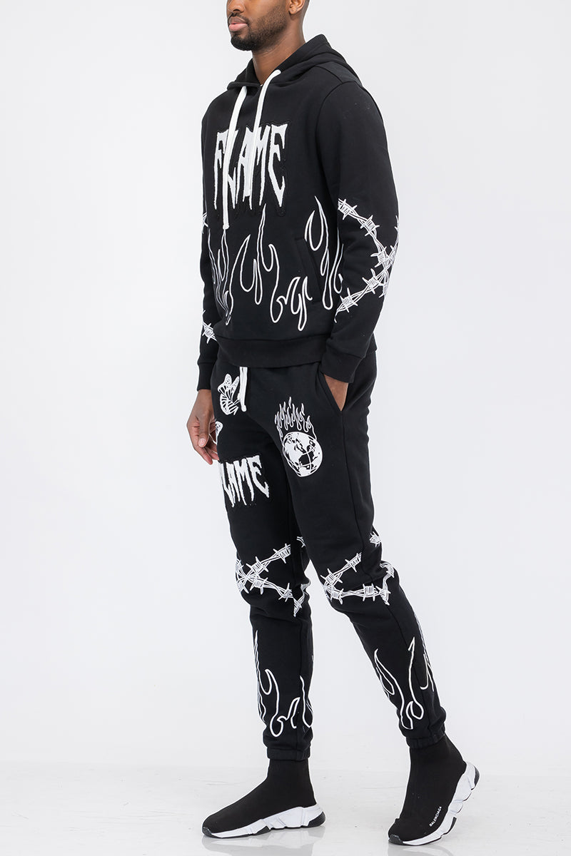 Chenille Flame Sweat Suit - Toddcraft