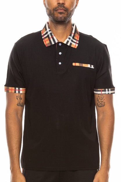Checkered Detail Polo - Toddcraft