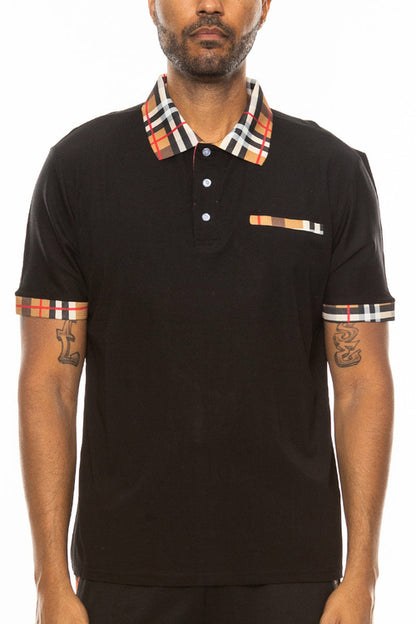 Checkered Detail Polo - Toddcraft