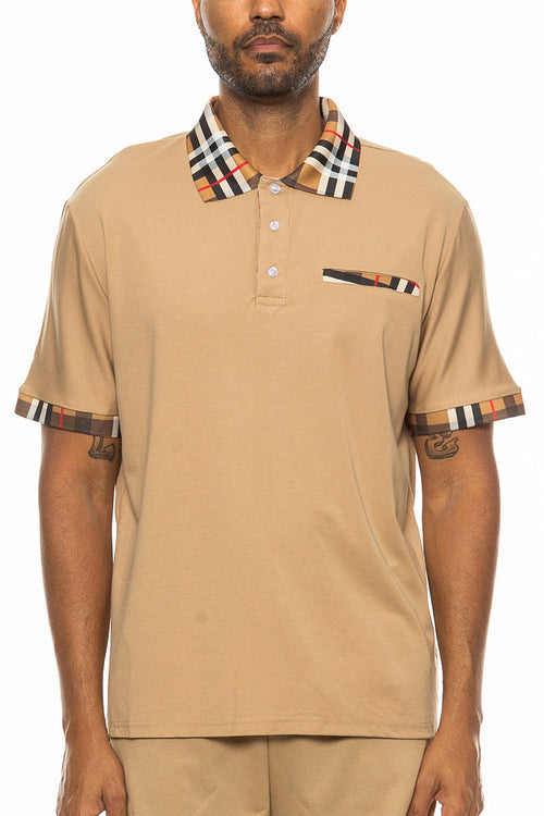 Checkered Detail Polo - Toddcraft
