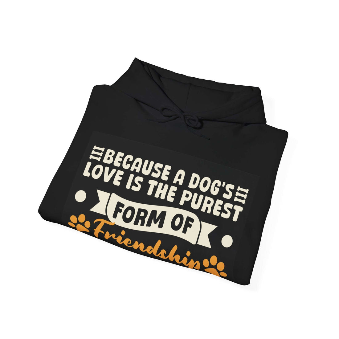 The love and friendship dog lovers hoodie in black.