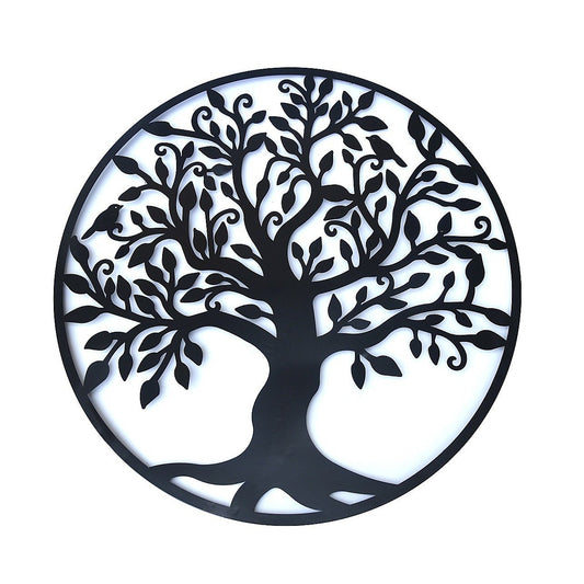 99cm Black Tree of Life Wall Art Hanging Metal Iron Sculpture Garden - Toddcraft