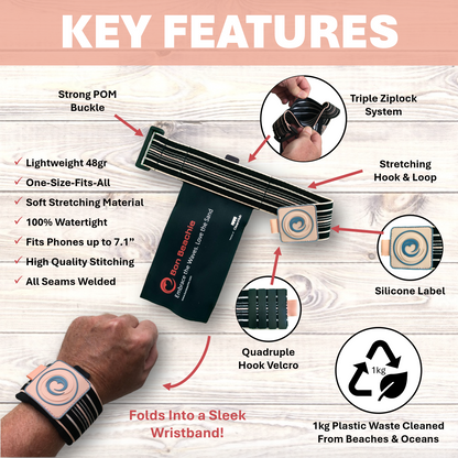 Watertight Wristband Phone Pouch | Waterproof Mini Dry Bag for Water Adventures