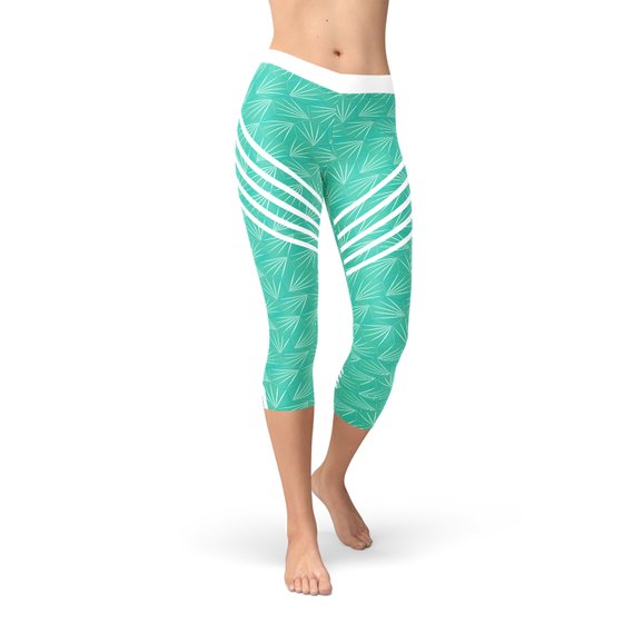 Turquoise Sports Capri Leggings - Toddcraft