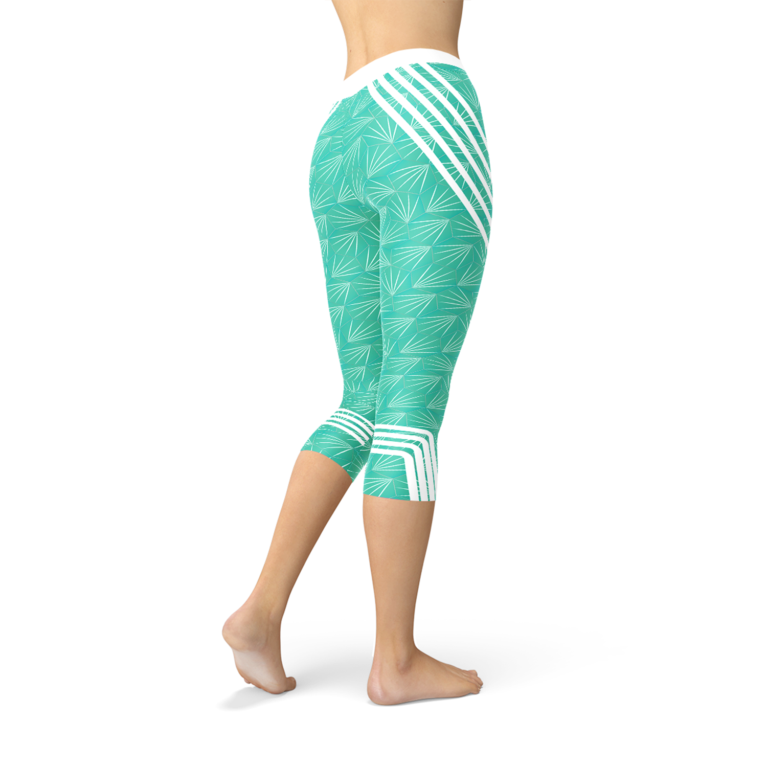 Turquoise Sports Capri Leggings - Toddcraft
