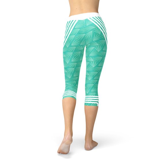 Turquoise Sports Capri Leggings - Toddcraft