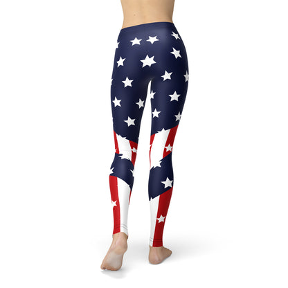 Womens American Flag Leggings - Toddcraft