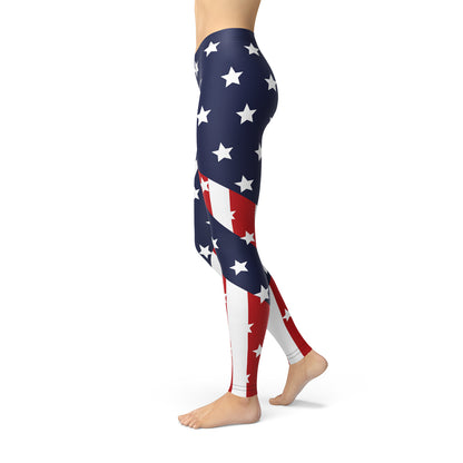 Womens American Flag Leggings - Toddcraft