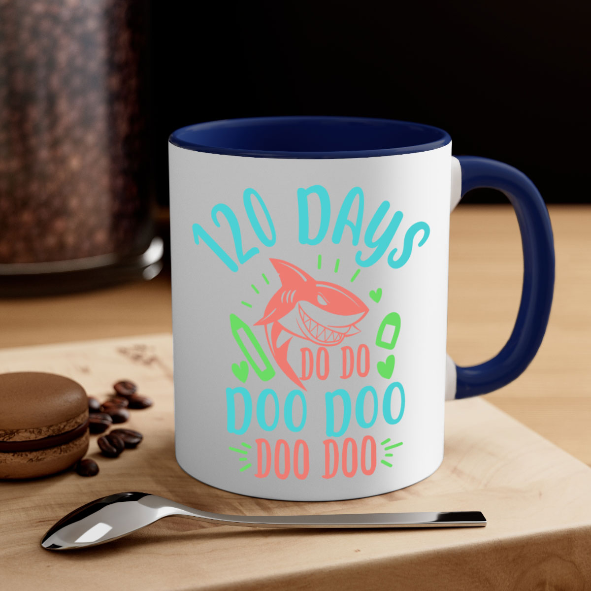 100 Days Shark Doo Doo Mug - Funny Shark Coffee Cup Gift
