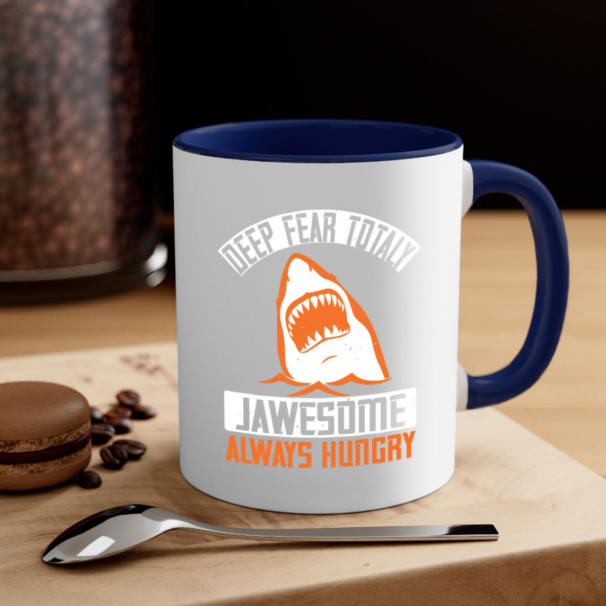 Deep Fear Totally Jawesome Shark Mug - Always Hungry Coffee Cup Gift
