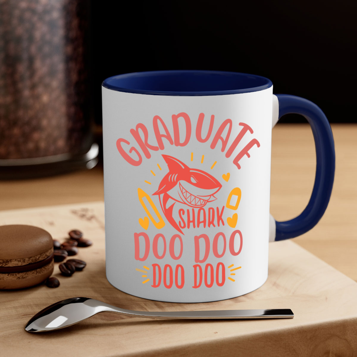 Graduate Shark Doo Doo Mug - Funny Graduation Coffee Cup Gift