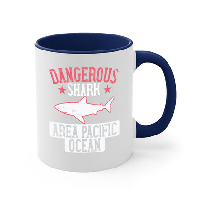Dangerous Shark Area Pacific Ocean Mug - Shark Lover Coffee Cup Gift