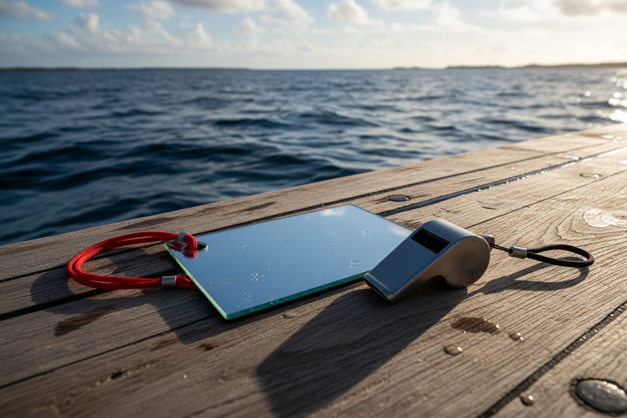 Ocean Survival Signal Kit - Mirror + Whistle