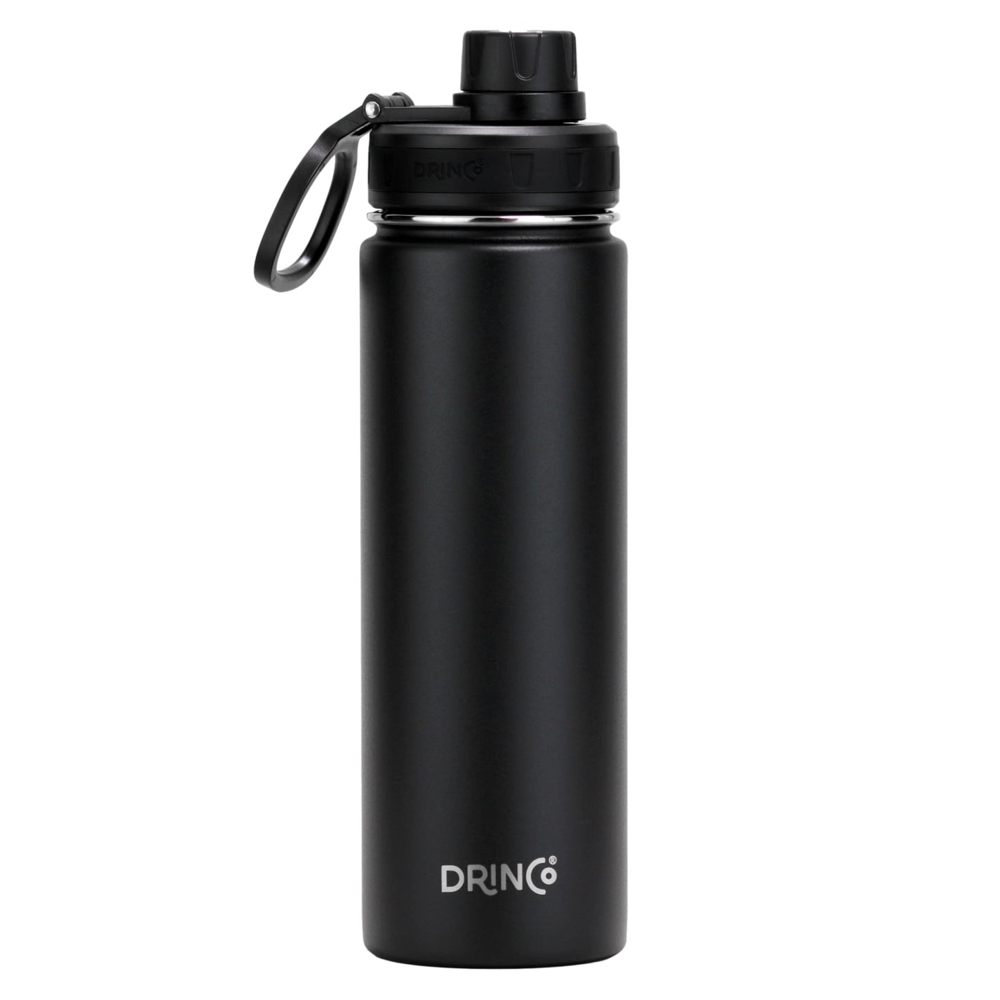 DRINCO® 22oz Stainless Steel Sport Water Bottle - Black - Toddcraft