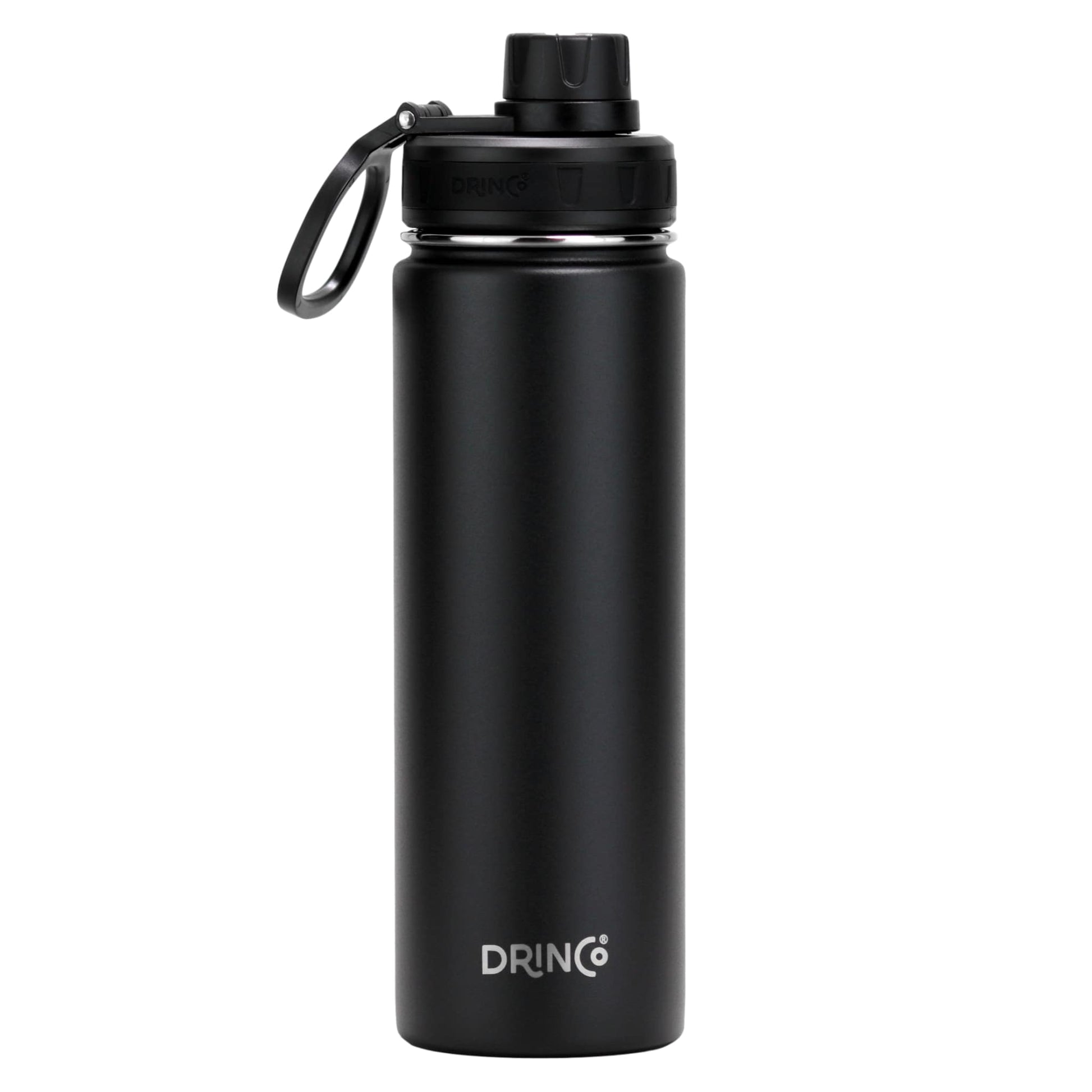 DRINCO® 22oz Stainless Steel Sport Water Bottle - Black - Toddcraft