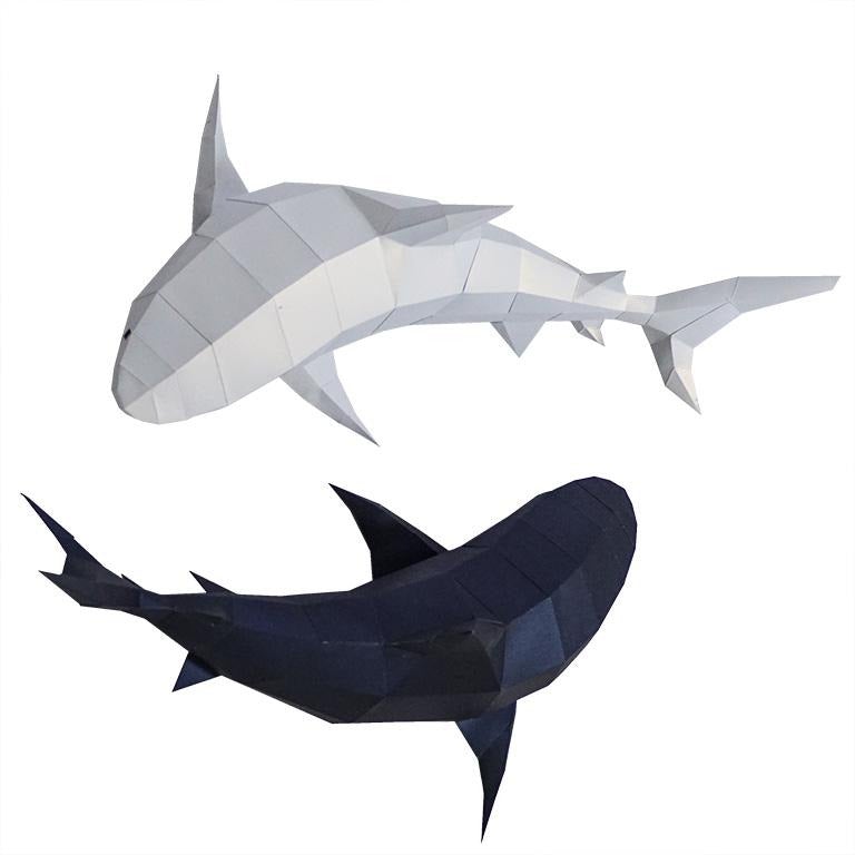 3D Shark Wall Art - DIY Papercraft Sculpture Decor