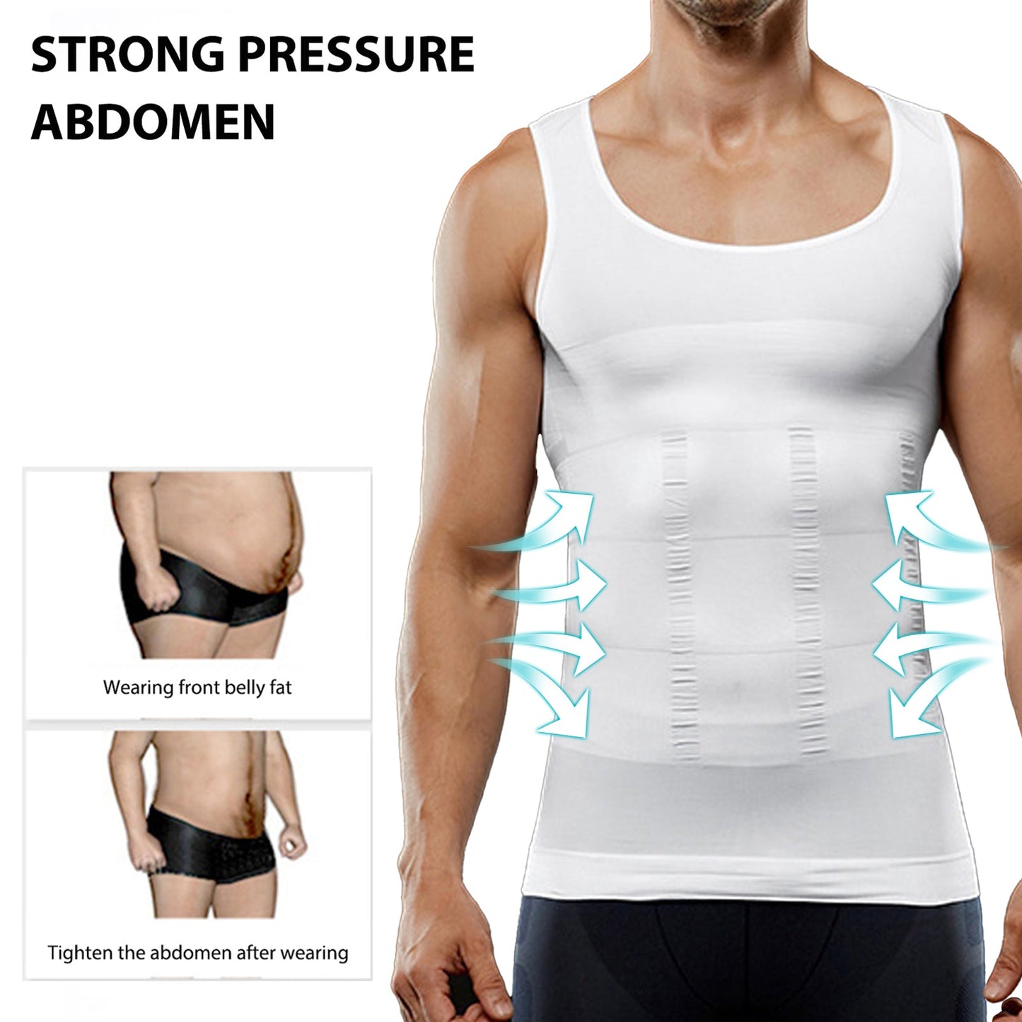 Aptoco Compression Shirt for Men Shapewear Vest Body Shaper Undershirt - Toddcraft