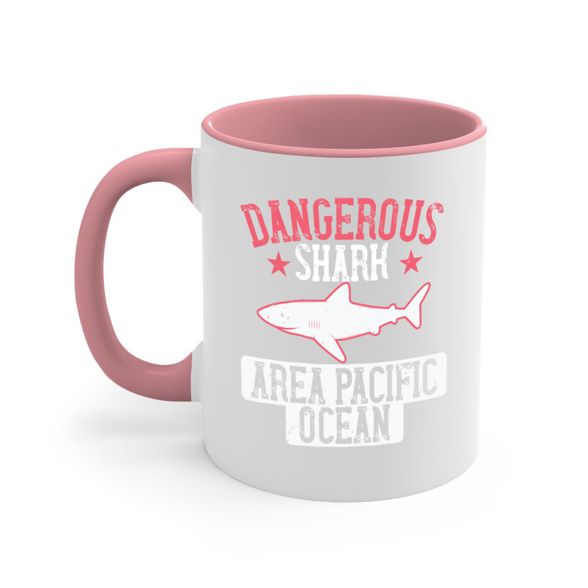 Dangerous Shark Area Pacific Ocean Mug - Shark Lover Coffee Cup Gift