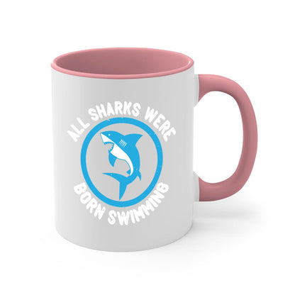 All Sharks Were Born Swimming Mug - Inspirational Shark Coffee Cup Gift