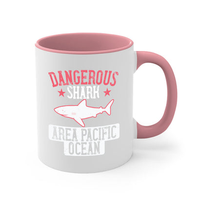 Dangerous Shark Area Pacific Ocean Mug - Shark Lover Coffee Cup Gift