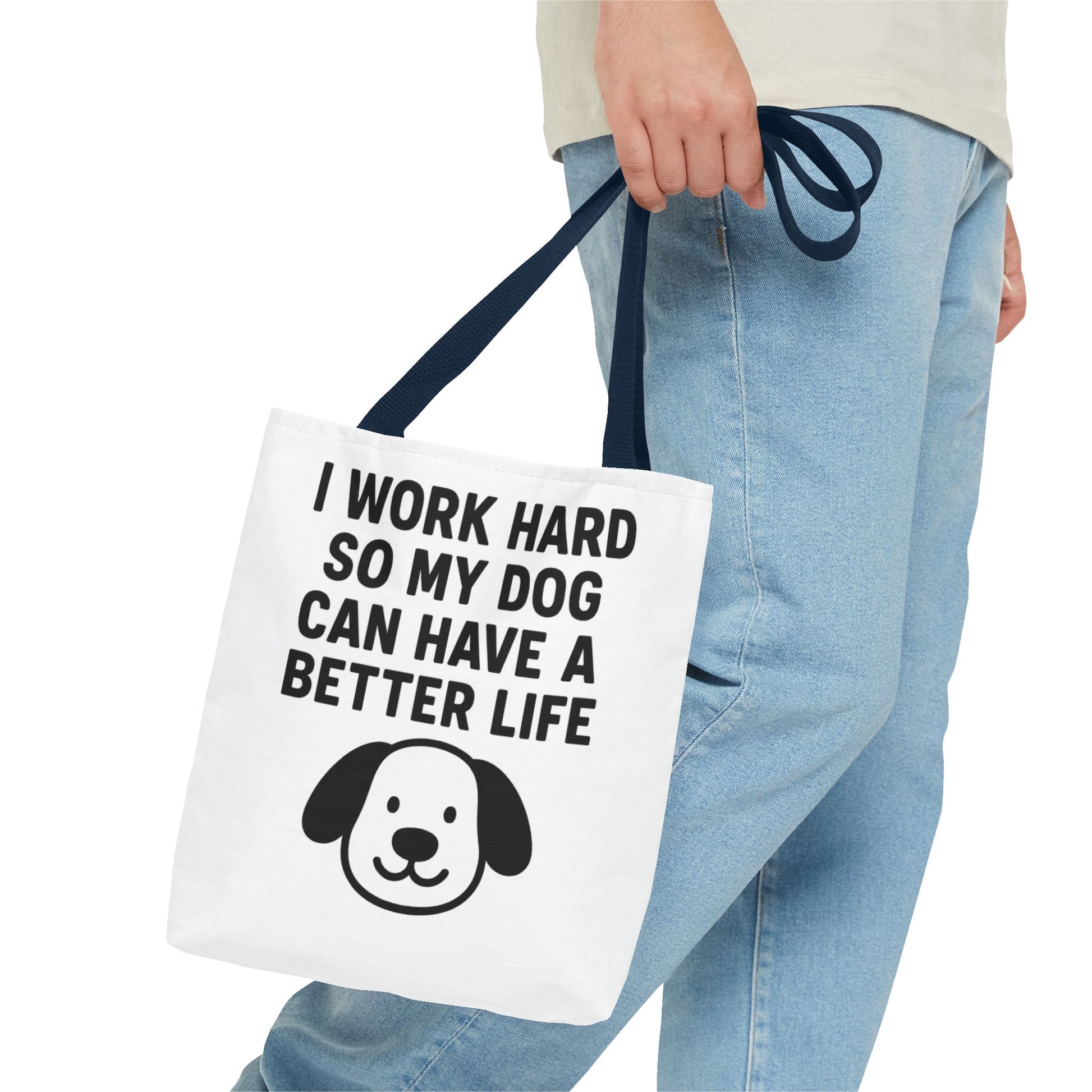Dog Lover's Tote Bag - I Work Hard So My Dog Can Have a Better Life, Pet Accessories, Gifts for Dog Owners, Shopping Bag, Eco-Friendly Bag - Toddcraft