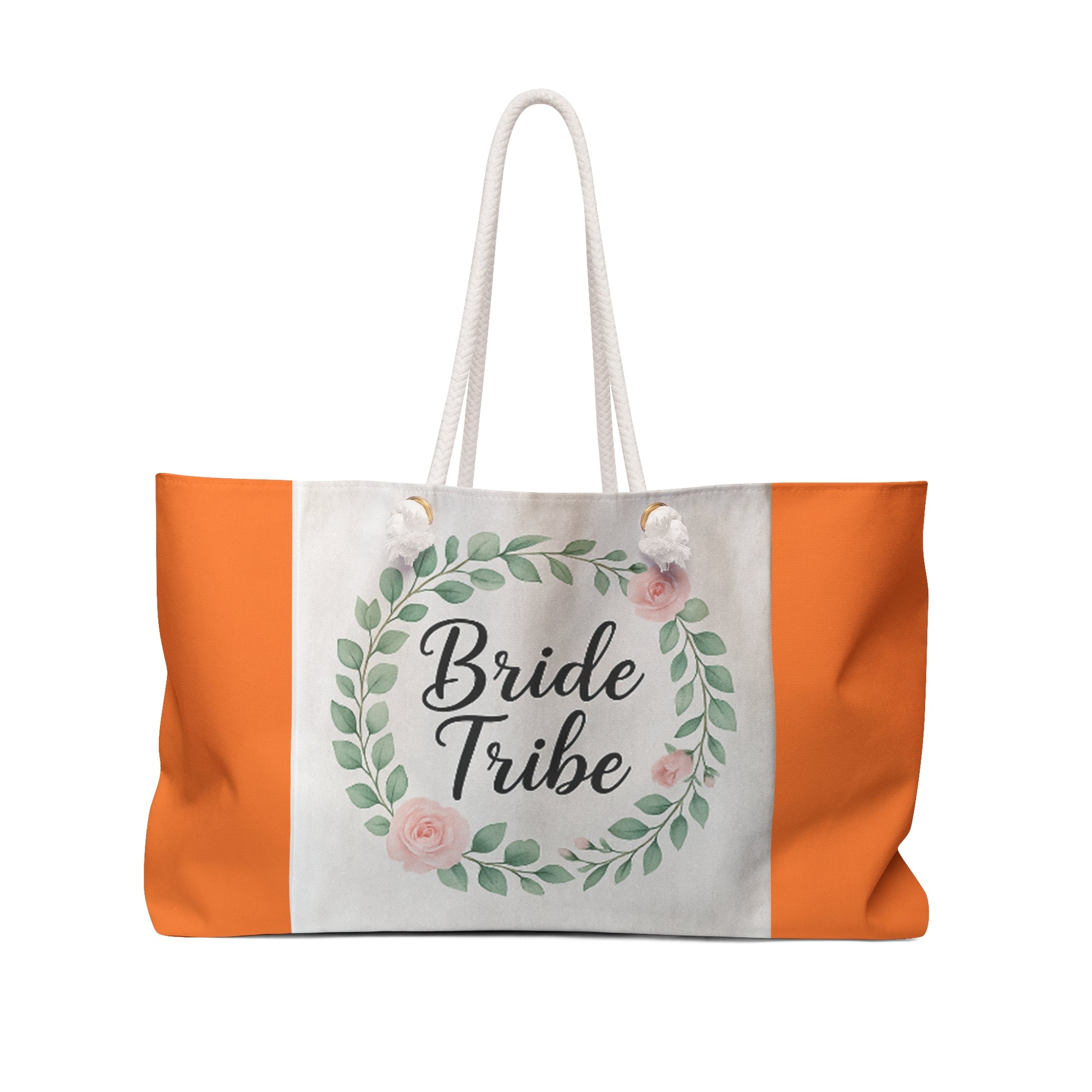 Bridal Weekender Bag - Bride Tribe Tote for Weddings, Gift for Bride, Bachelorette Party Essentials, Travel Bag, Floral Design - Toddcraft