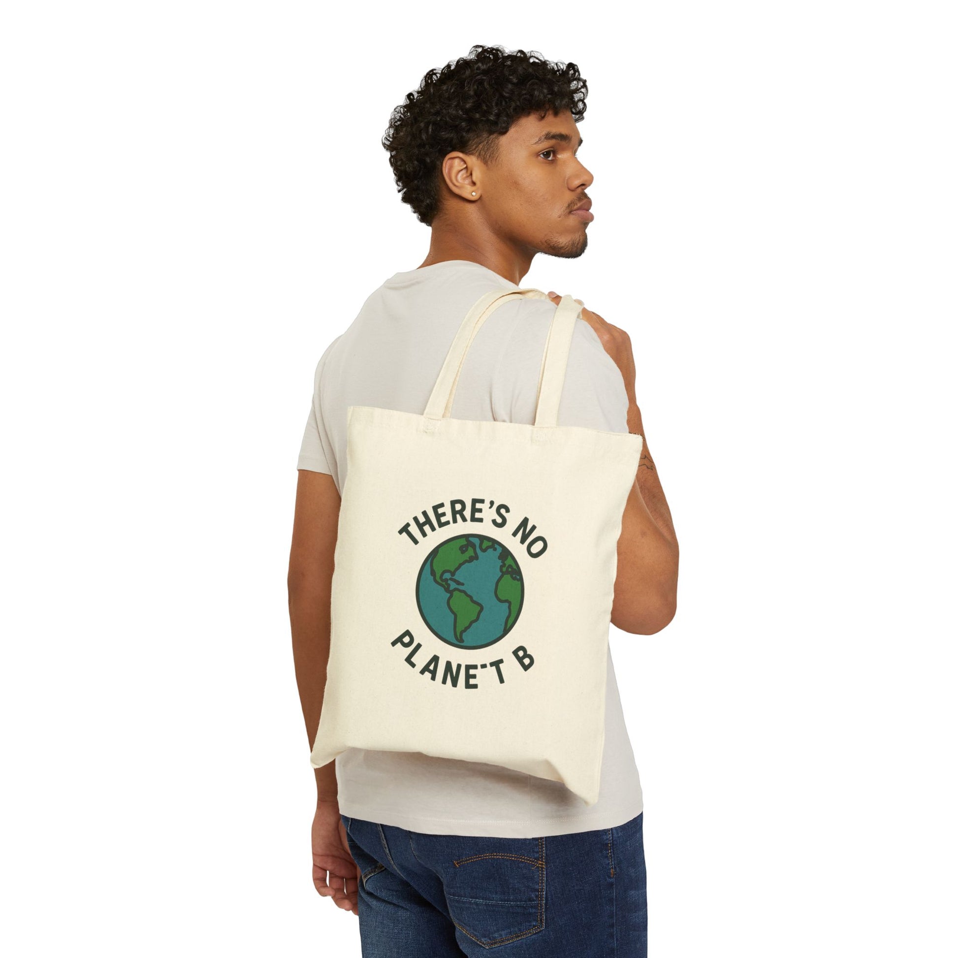 Eco-Friendly Cotton Tote Bag - "There's No Planet B" | Reusable Grocery Bag, Sustainable Shopping Tote, Gift for Earth Lovers - Toddcraft