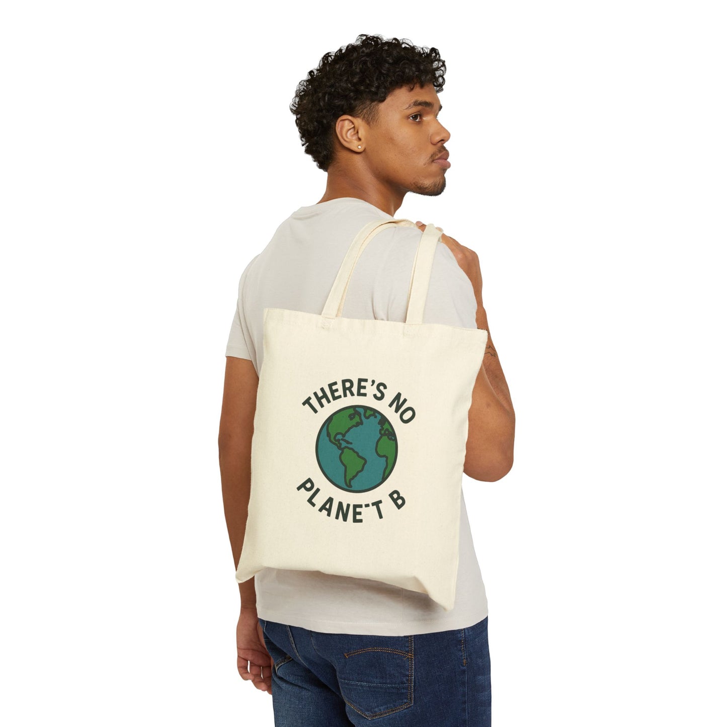 Eco-Friendly Cotton Tote Bag - "There's No Planet B" | Reusable Grocery Bag, Sustainable Shopping Tote, Gift for Earth Lovers - Toddcraft