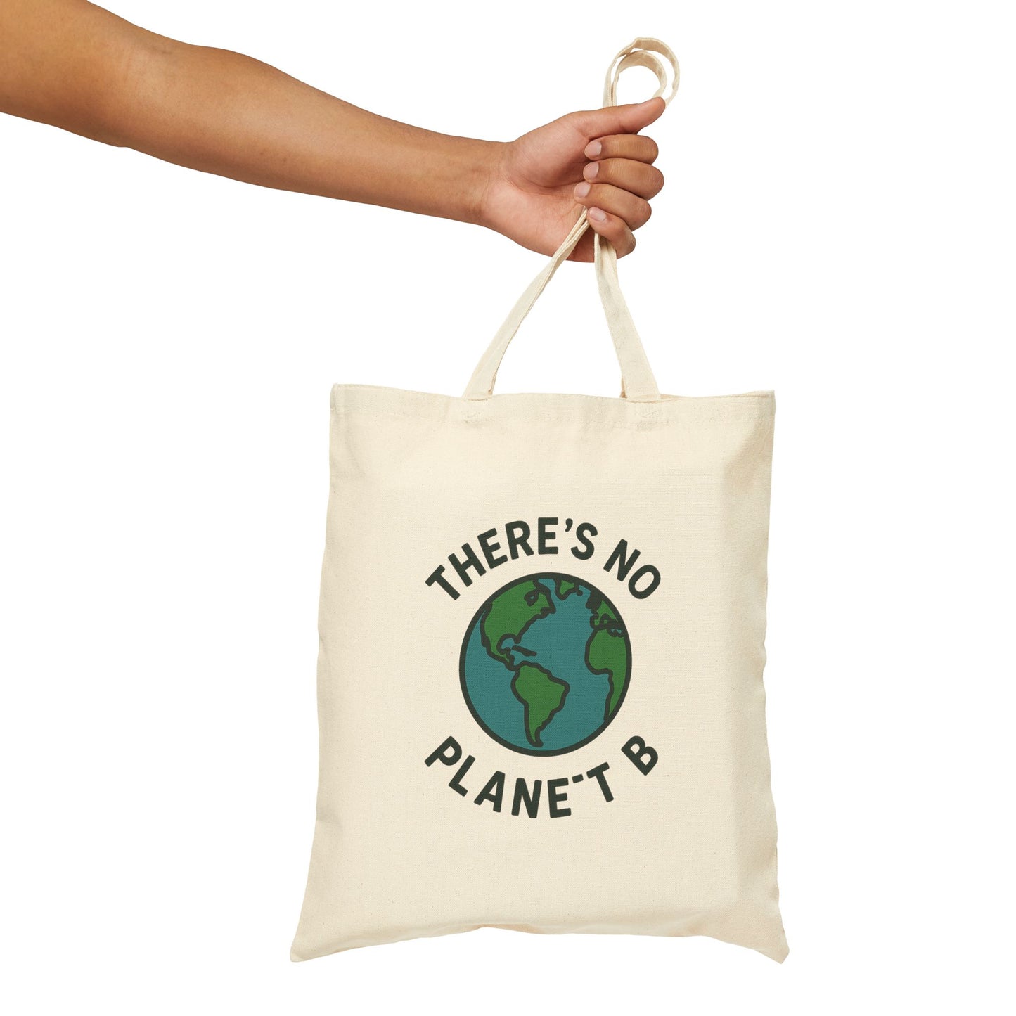 Eco-Friendly Cotton Tote Bag - "There's No Planet B" | Reusable Grocery Bag, Sustainable Shopping Tote, Gift for Earth Lovers - Toddcraft