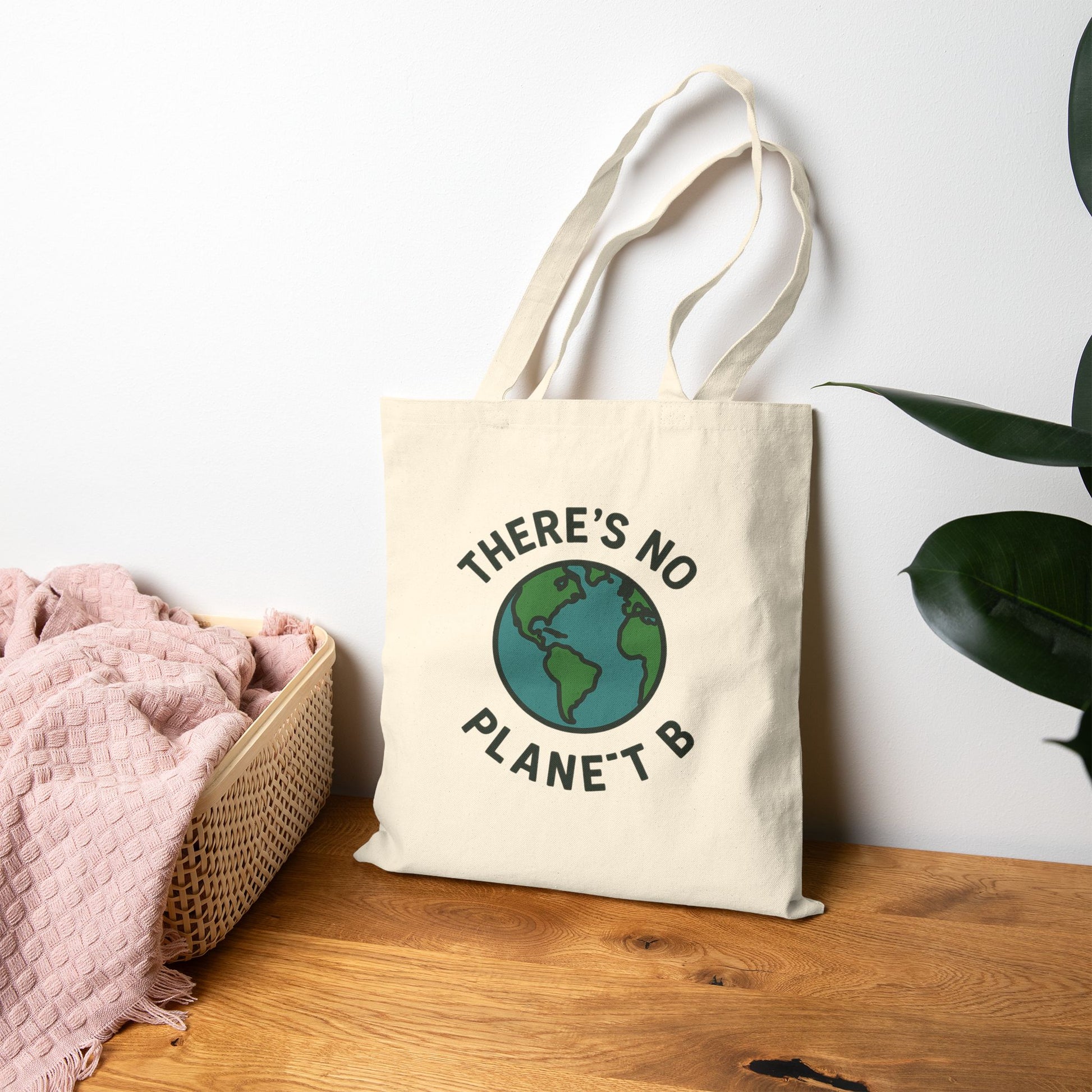 Eco-Friendly Cotton Tote Bag - "There's No Planet B" | Reusable Grocery Bag, Sustainable Shopping Tote, Gift for Earth Lovers - Toddcraft