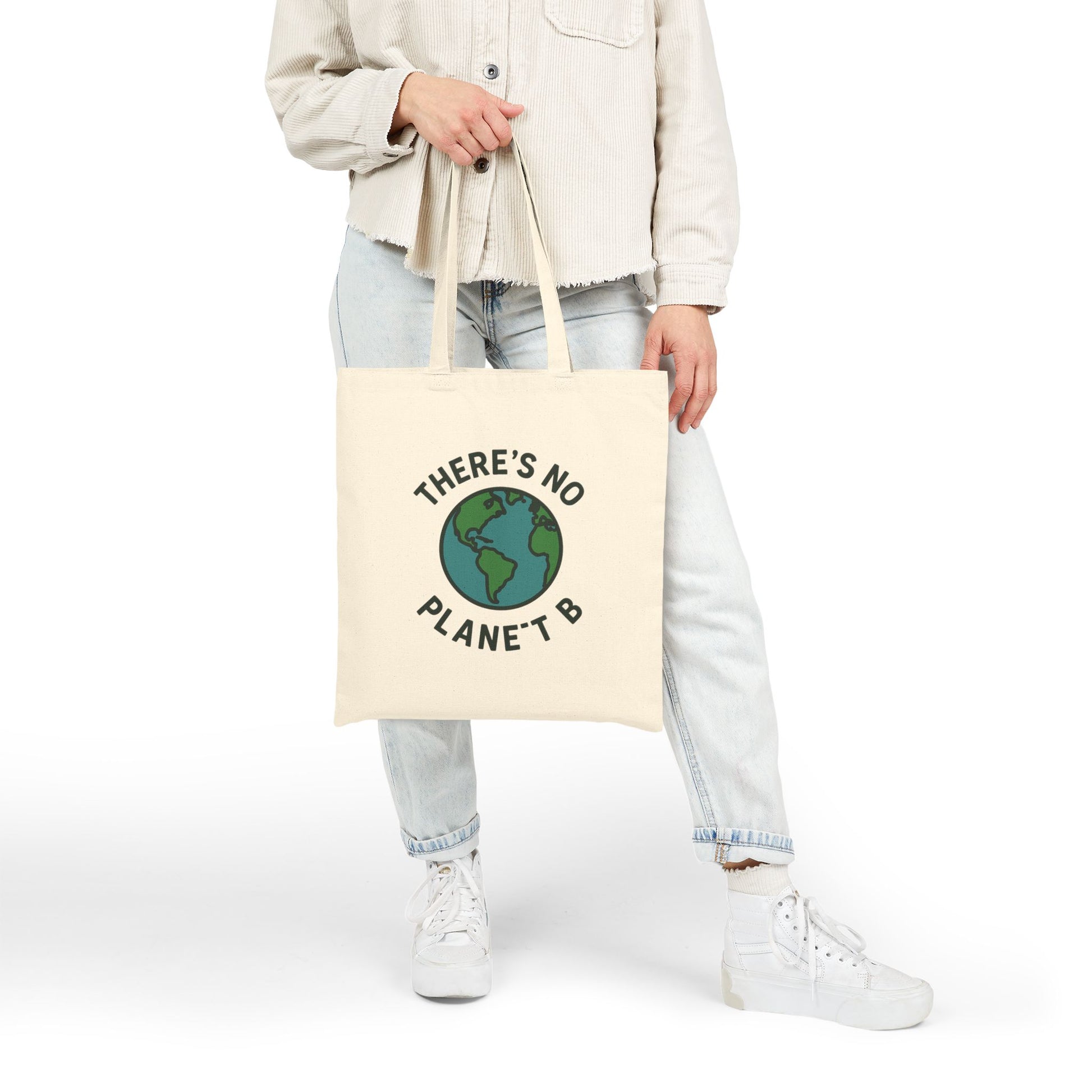 Eco-Friendly Cotton Tote Bag - "There's No Planet B" | Reusable Grocery Bag, Sustainable Shopping Tote, Gift for Earth Lovers - Toddcraft