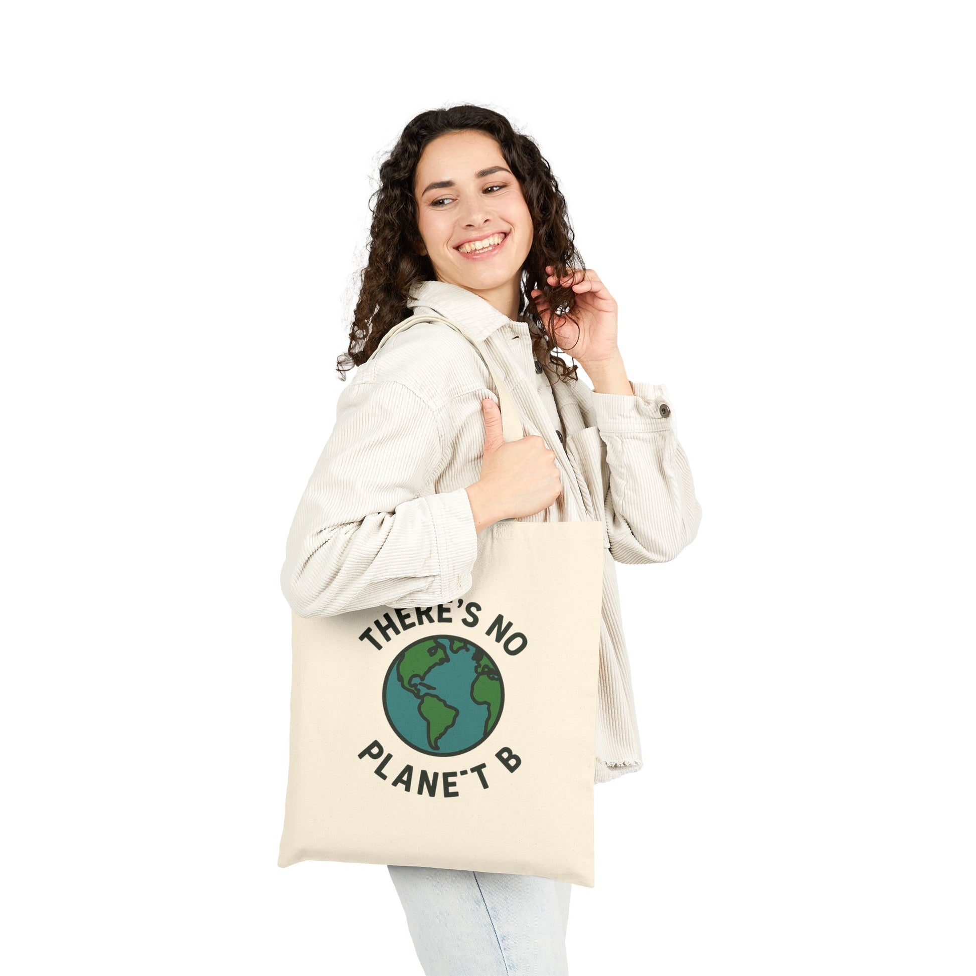 Eco-Friendly Cotton Tote Bag - "There's No Planet B" | Reusable Grocery Bag, Sustainable Shopping Tote, Gift for Earth Lovers - Toddcraft