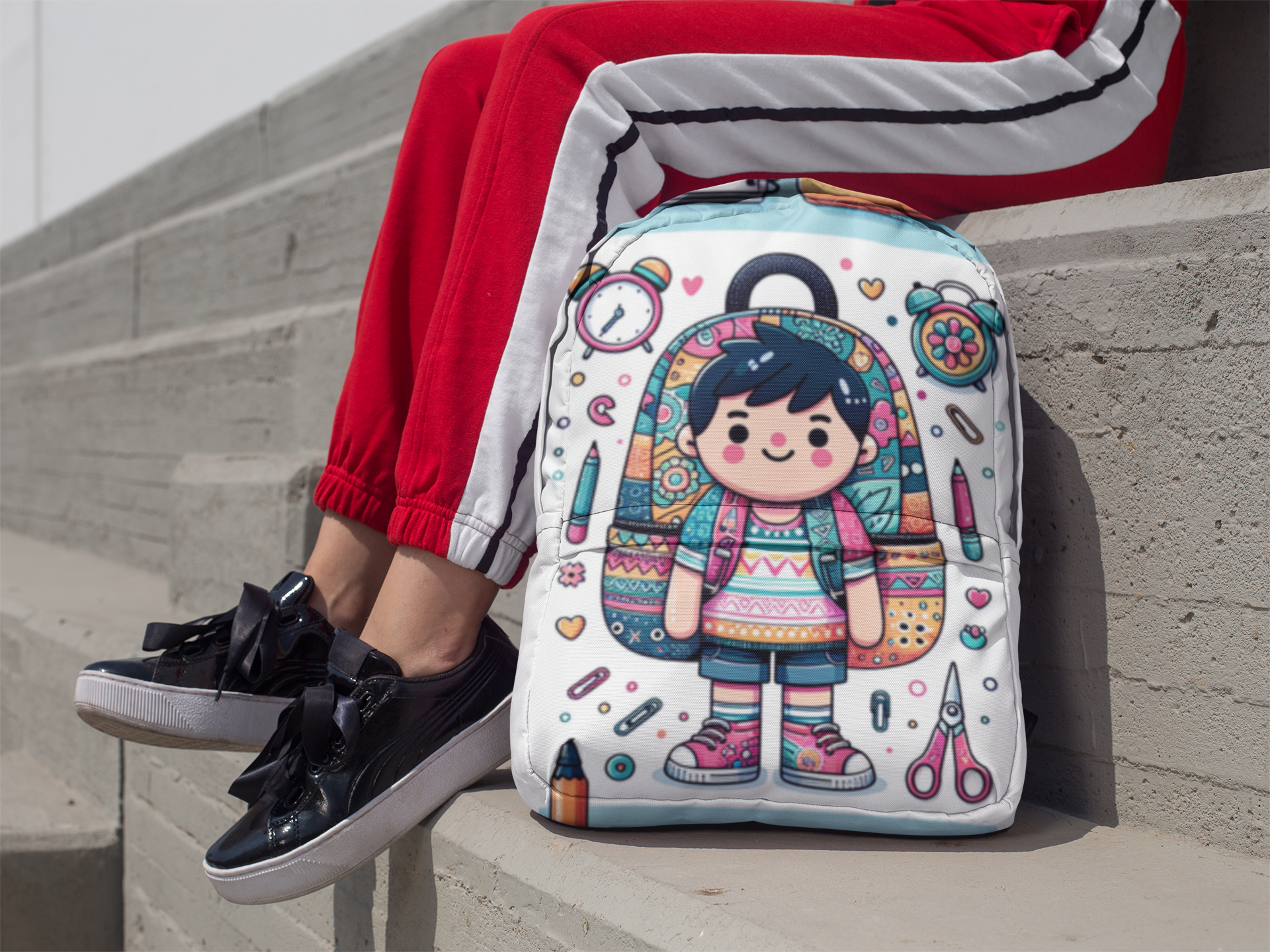 Colorful Kids' Backpack, School Bag, Art Backpack, Cute Rucksack, Gift for Students, Fun School Accessories - Toddcraft