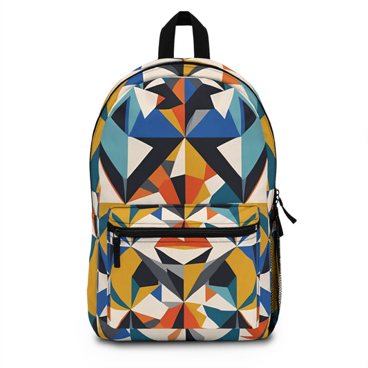 Geometric Pattern Backpack for Trendy Students, Stylish School Bag, Unique Fashion Accessory, Great for Travel, Gift for Art Lovers - Toddcraft