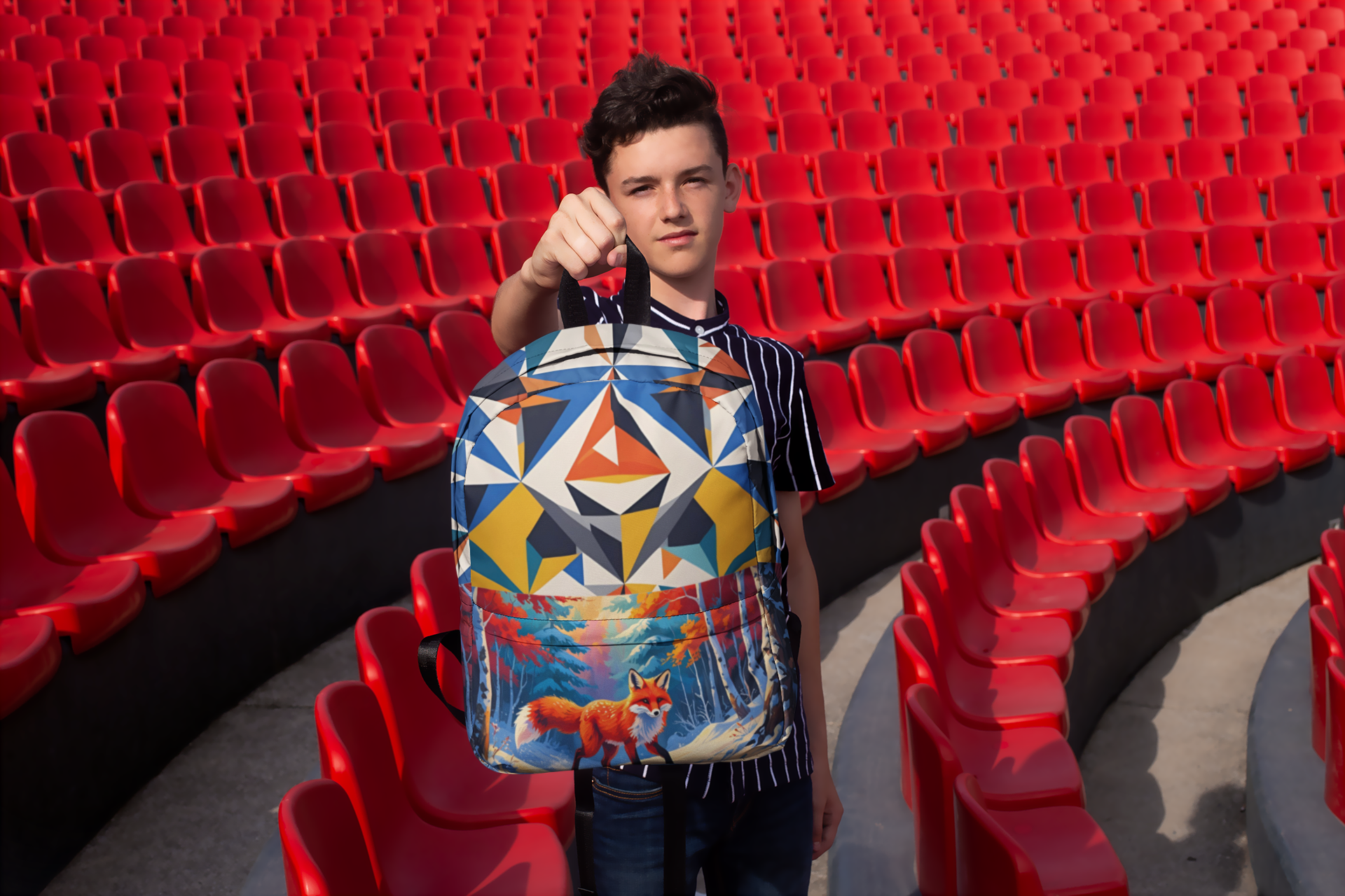 Whimsical Fox Backpack with Vibrant Design, Cute Schoolbag for Kids, Nature Lover's Tote, Perfect Gift for Wildlife Enthusiasts, [...] - Toddcraft