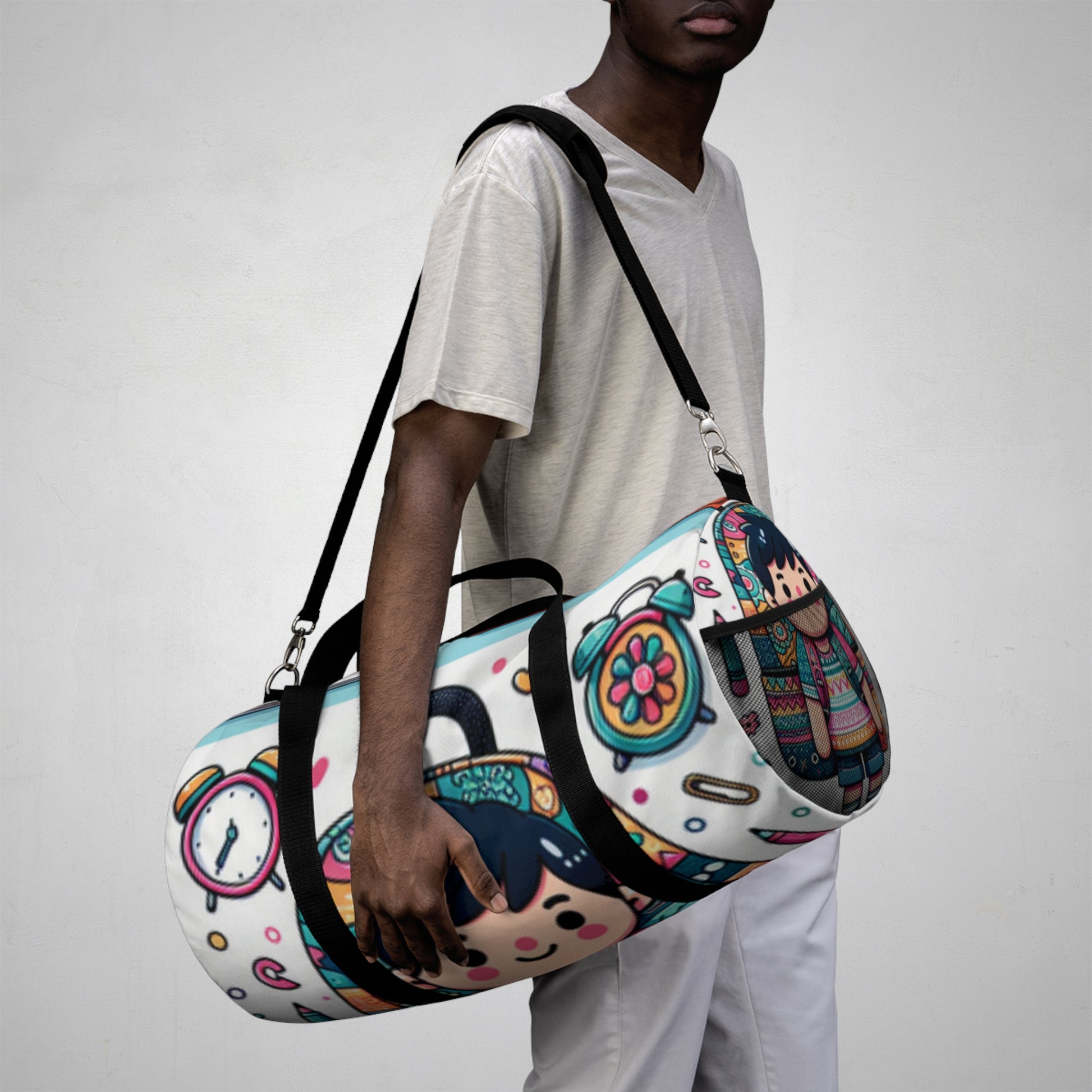 Cute Cartoon Duffel Bag, Gym Tote, Travel Luggage, Sports Bag, Weekender Bag, Fun Design - Toddcraft