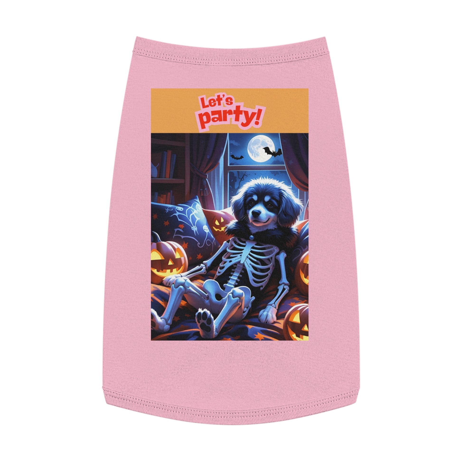 Halloween Pet Tank Top, Let's Party Dog Shirt, Pet Costume, Dog Apparel, Pet Outfit for Parties, Halloween Pet Gear - Toddcraft