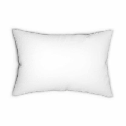Spun polyester lumbar pillow for dog lovers with double-sided print and hidden zipper.