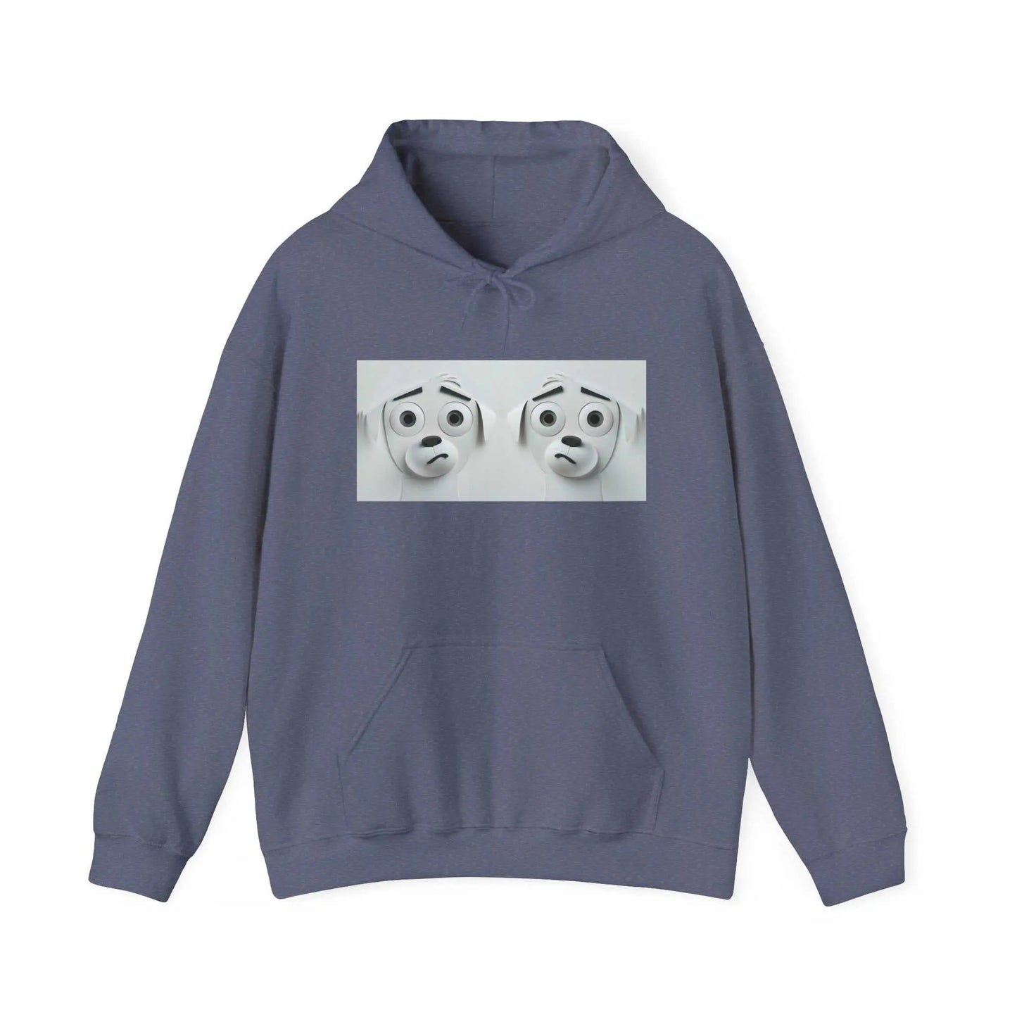 Sarcastic Dog Face 3D Hoodie with kangaroo pocket and matching drawstring.
