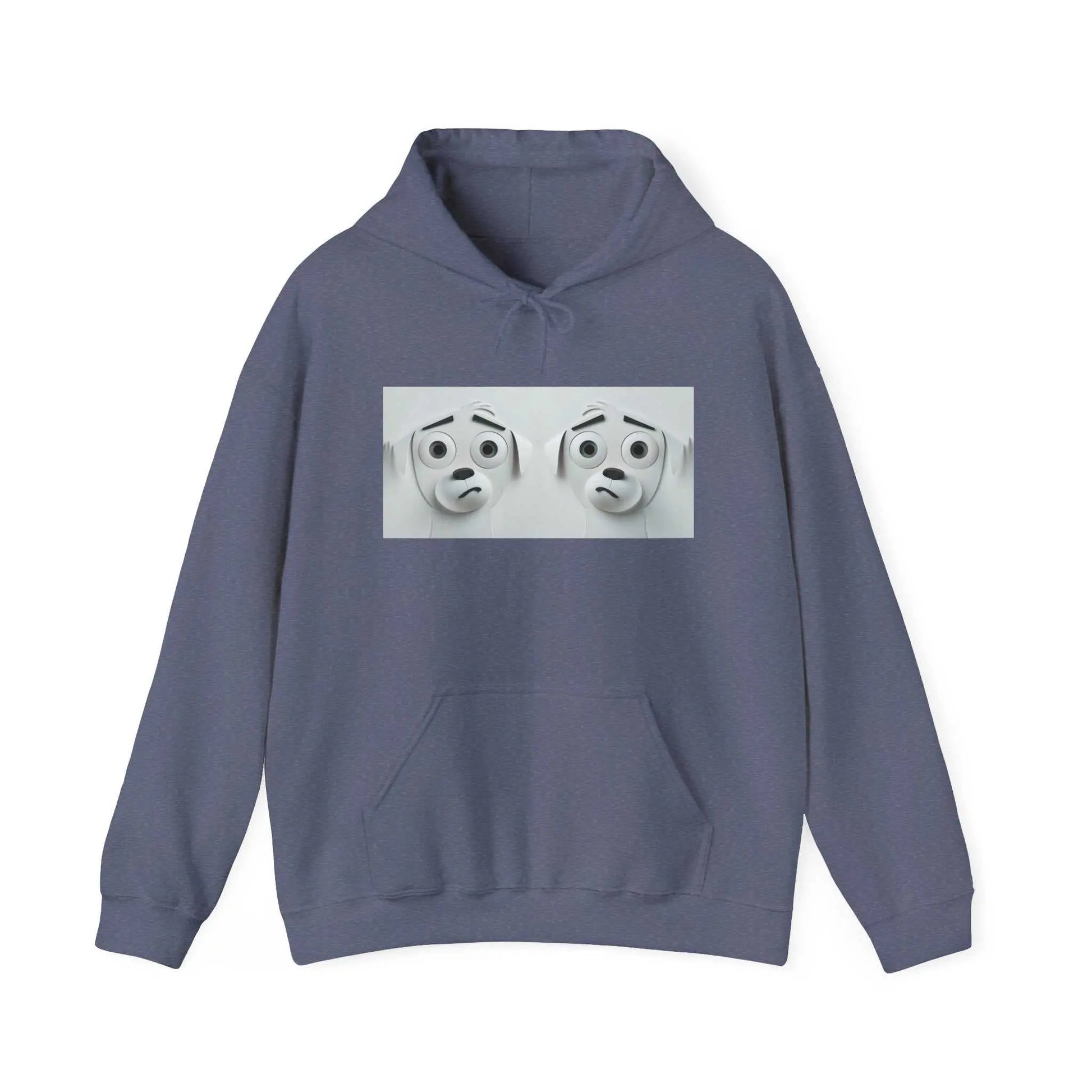 Sarcastic Dog Face 3D Hoodie with kangaroo pocket and matching drawstring.
