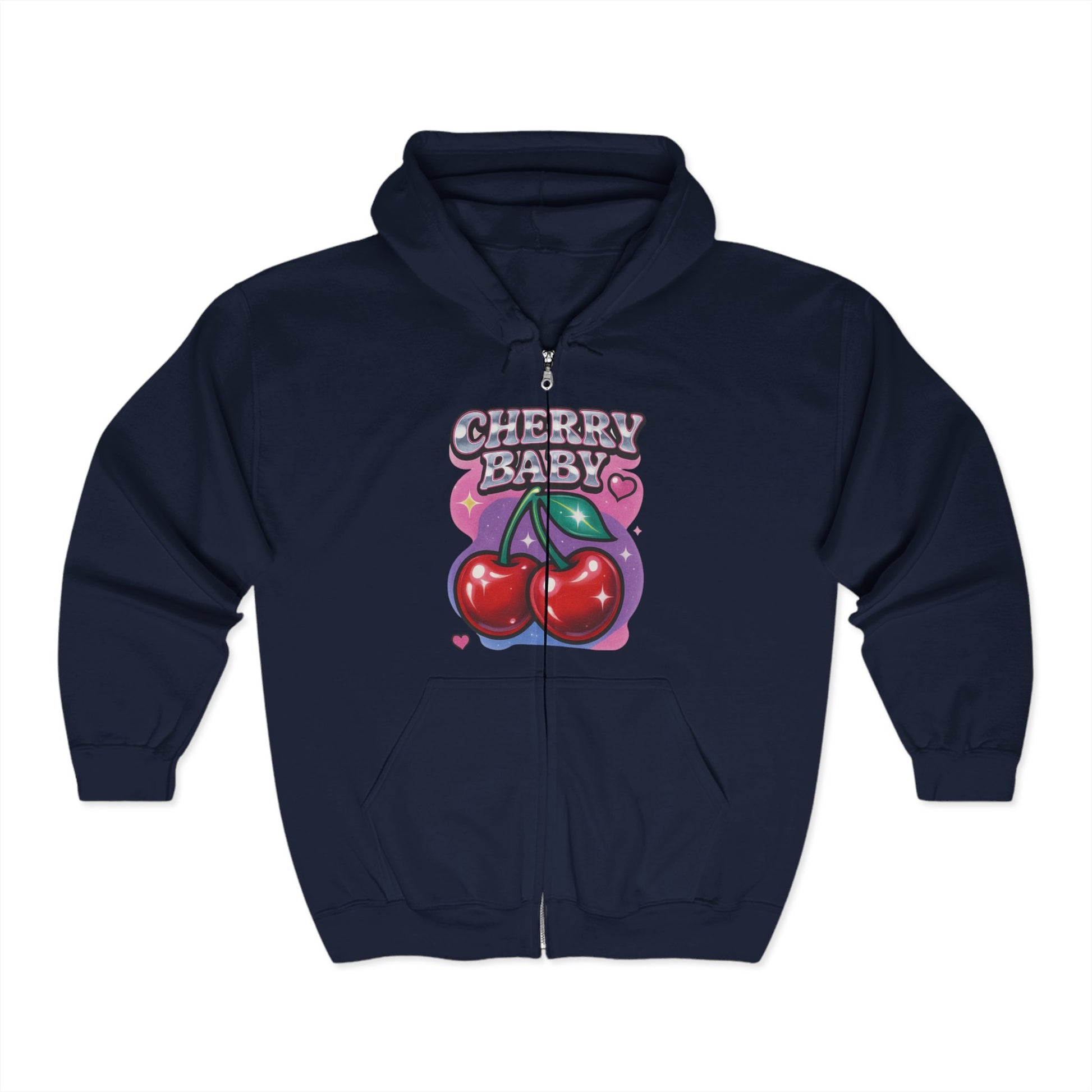Cherry Baby Zip Hoodie, Cute Hooded Sweatshirt, Trendy Pullover, Pastel Cherry Design, Gift for Fruit Lovers, Sweet Fashion Layer - Toddcraft