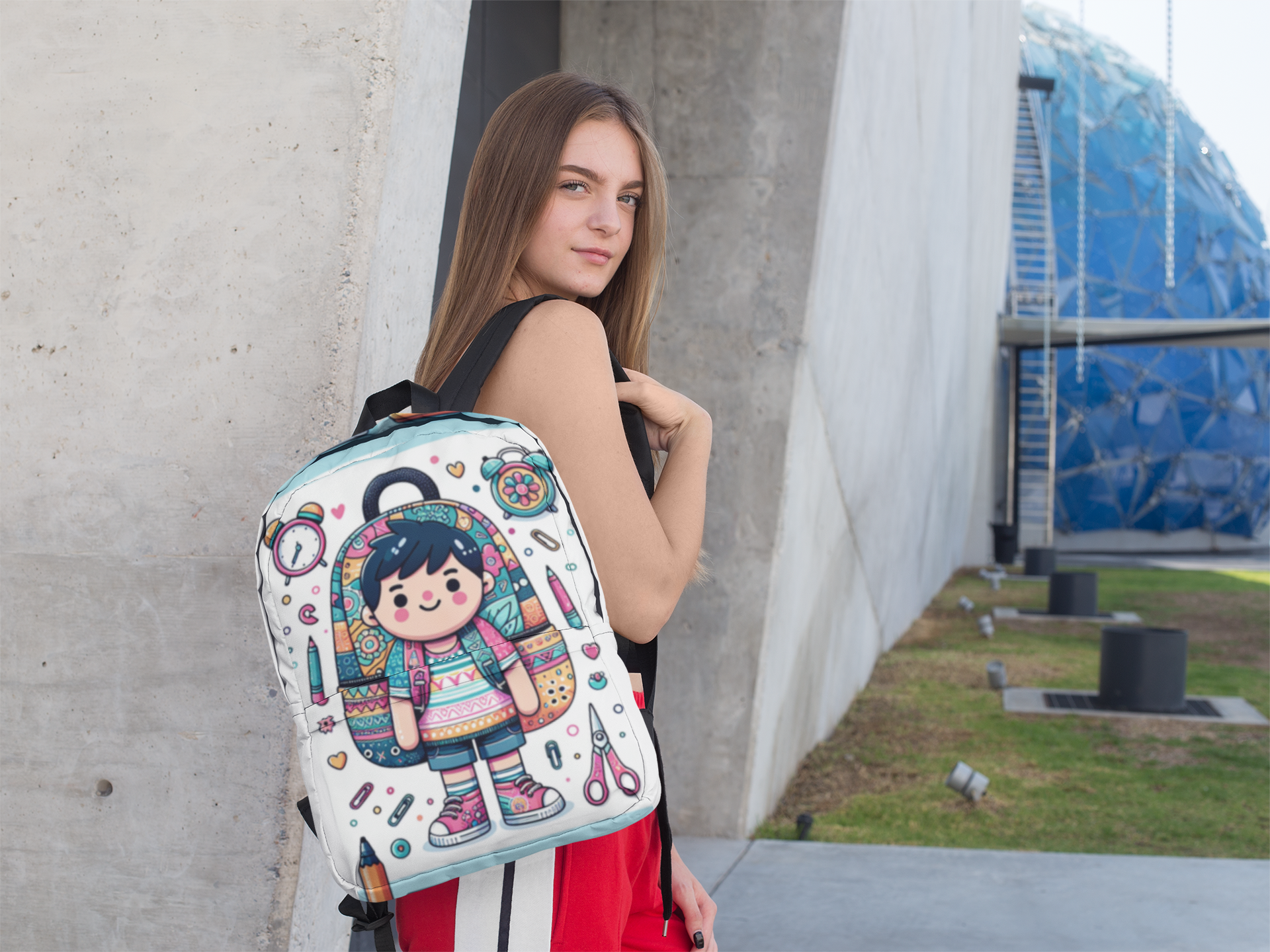 Colorful Kids' Backpack, School Bag, Art Backpack, Cute Rucksack, Gift for Students, Fun School Accessories - Toddcraft