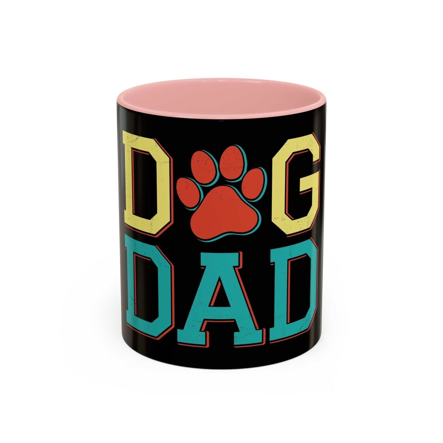 Accent Coffee Mug 11 15oz for Dog Dad with colored interior and bold design.