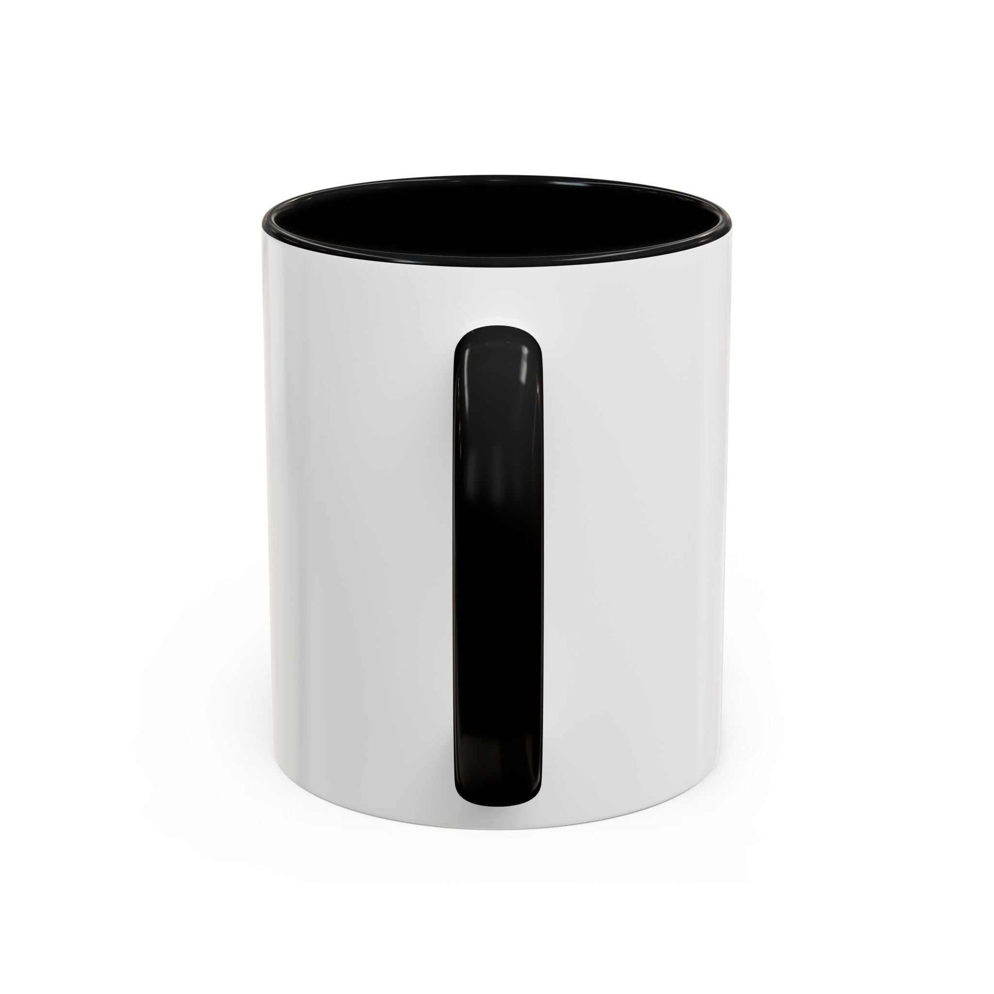 Accent Coffee Mug 11 15oz with black handle and interior for dog dads.