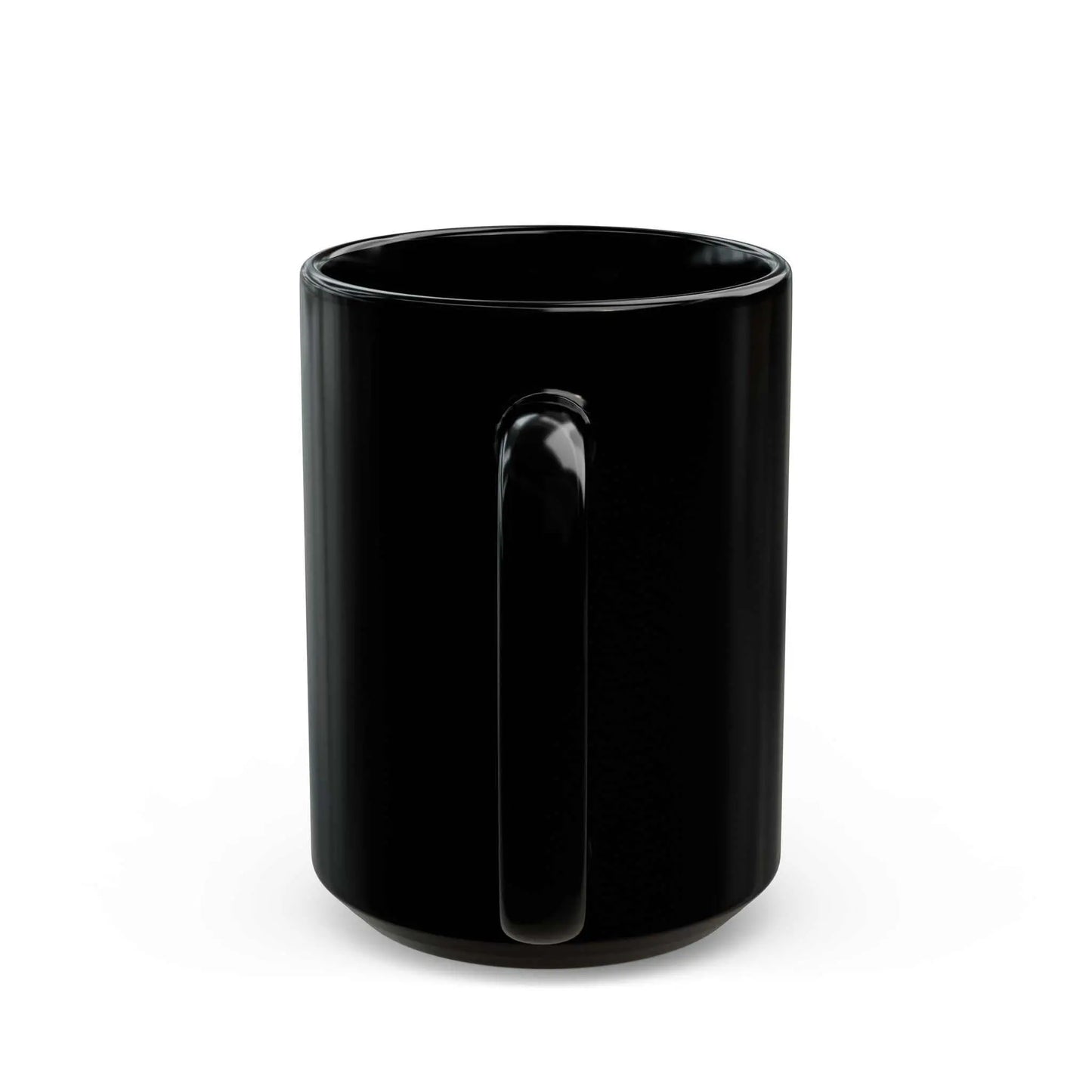 Dogs Black Mug - Durable ceramic mug with sleek finish and humorous statement.
