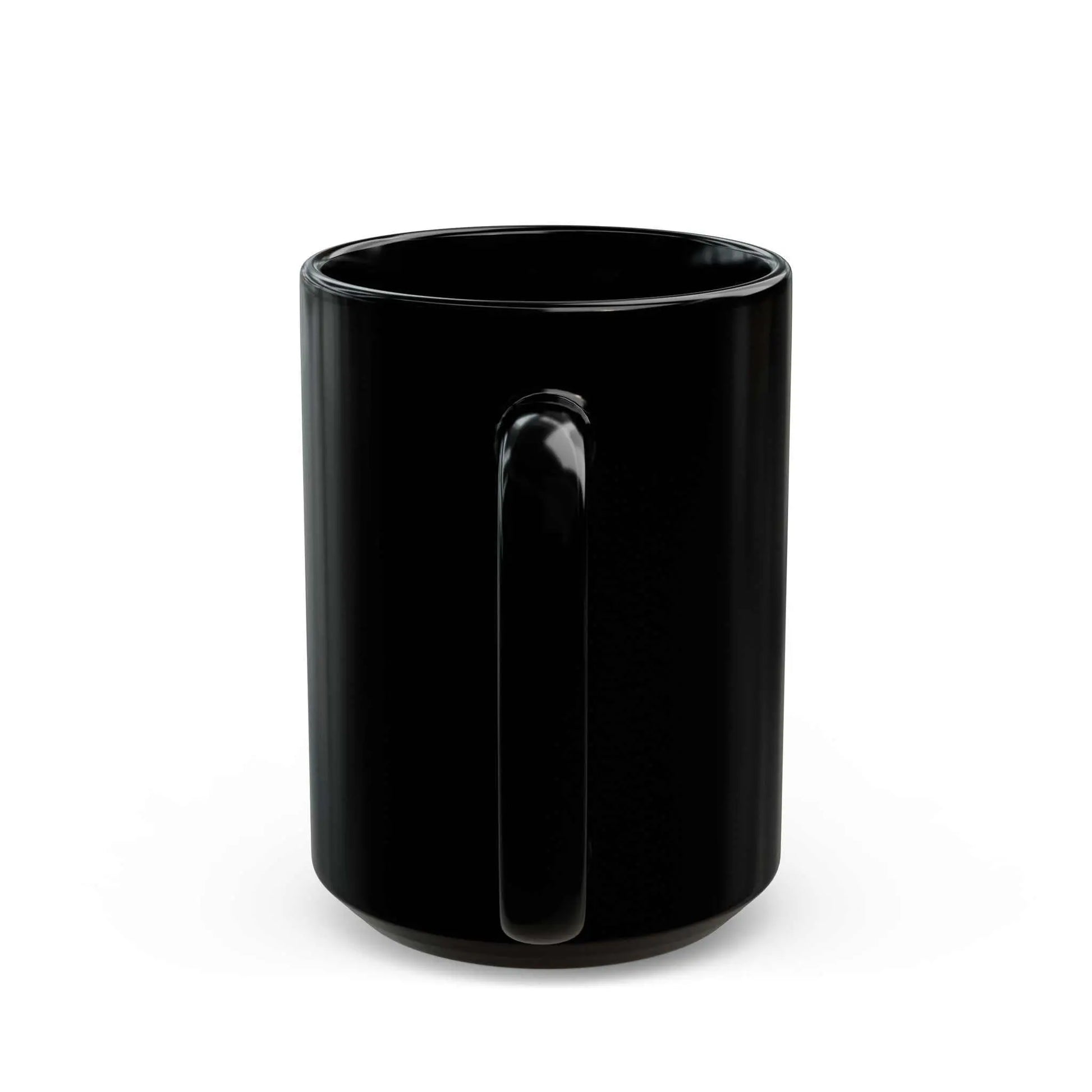 Dogs Black Mug - Durable ceramic mug with sleek finish and humorous statement.