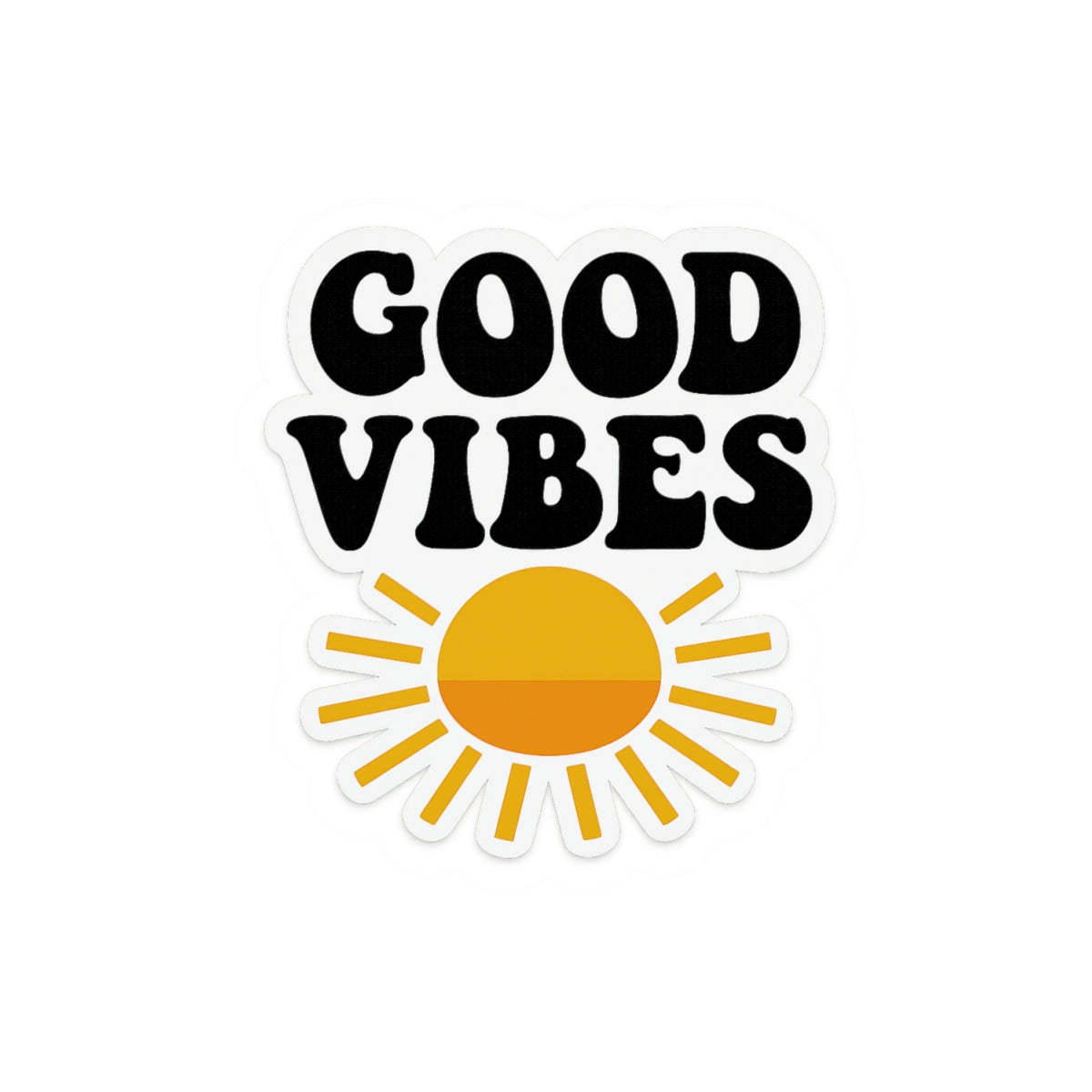 Good Vibes Kiss-Cut Stickers | Positive Energy Decals for Laptops, Water Bottles, Journals, Gifts - Toddcraft